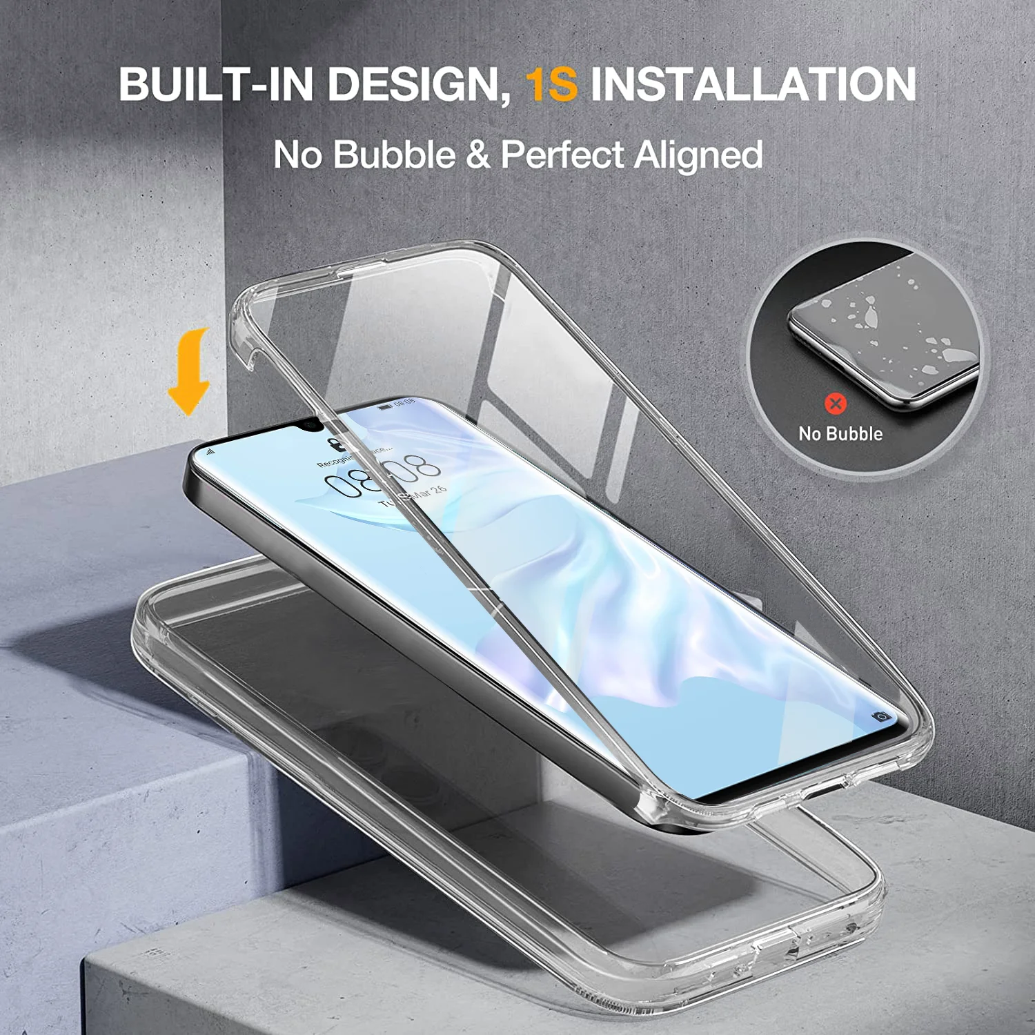 360 Full Coverage Clear Shockproof Case - Soft & Thin PC Hard Cover