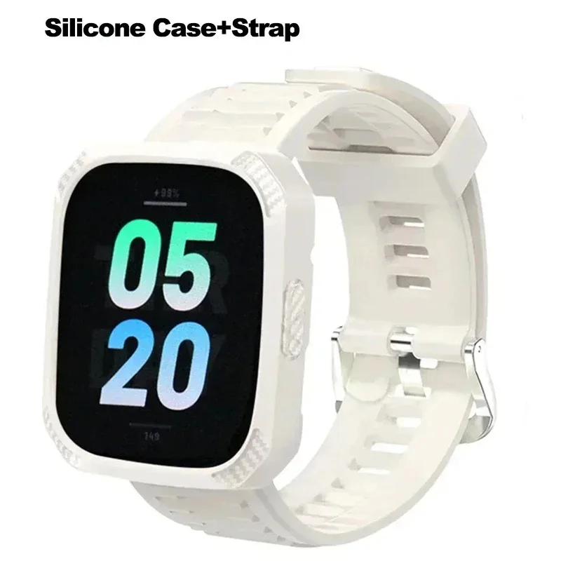 Silicone Protective Case & Strap for Smartwatch - Sport Band & Cover Combo