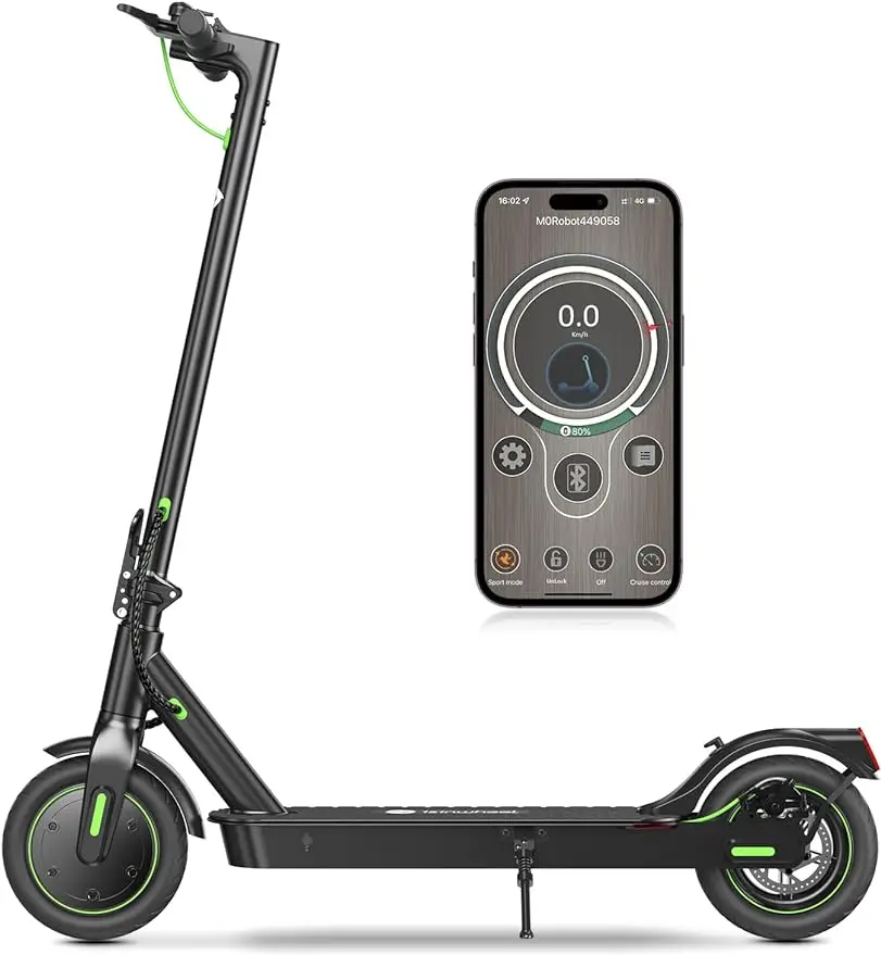 

isinwheel Electric Scooter 18-31 Miles Range,15/18/21MPH Top Speed, 350/500/750W Motor Cruise Control Electric Scooter Adults