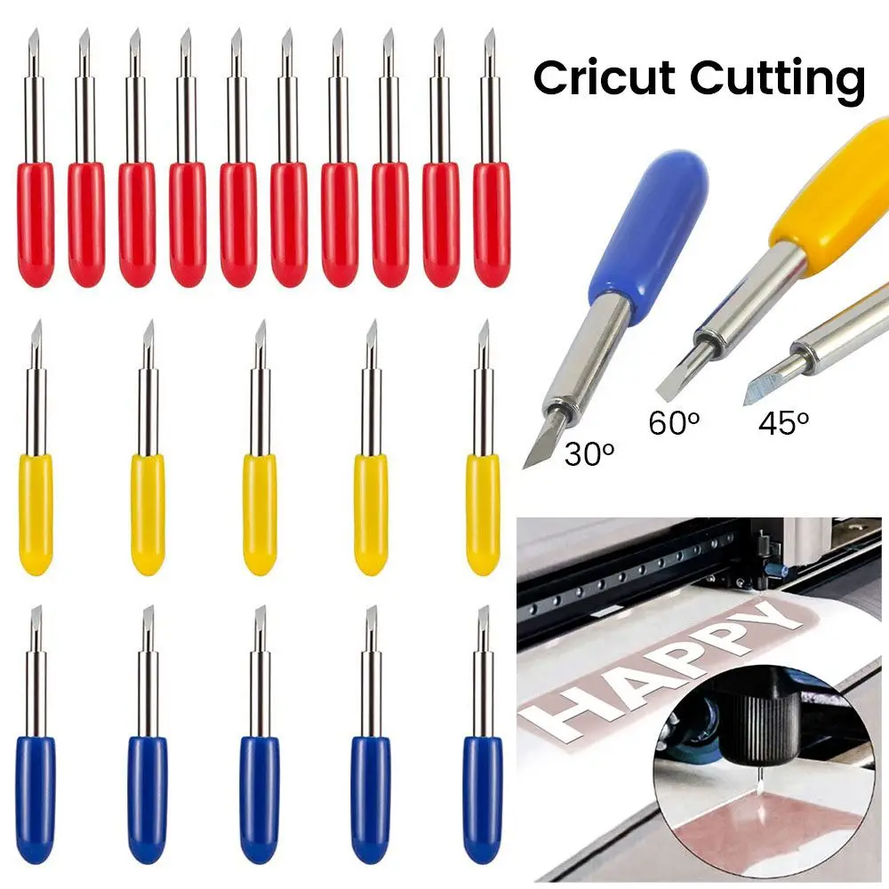 10PCS Fine Point Blades Replacement for Cricut Blades for Maker 30° 45° 60°  Deep Cutting Blades Bundle for Cricut Machine - AliExpress