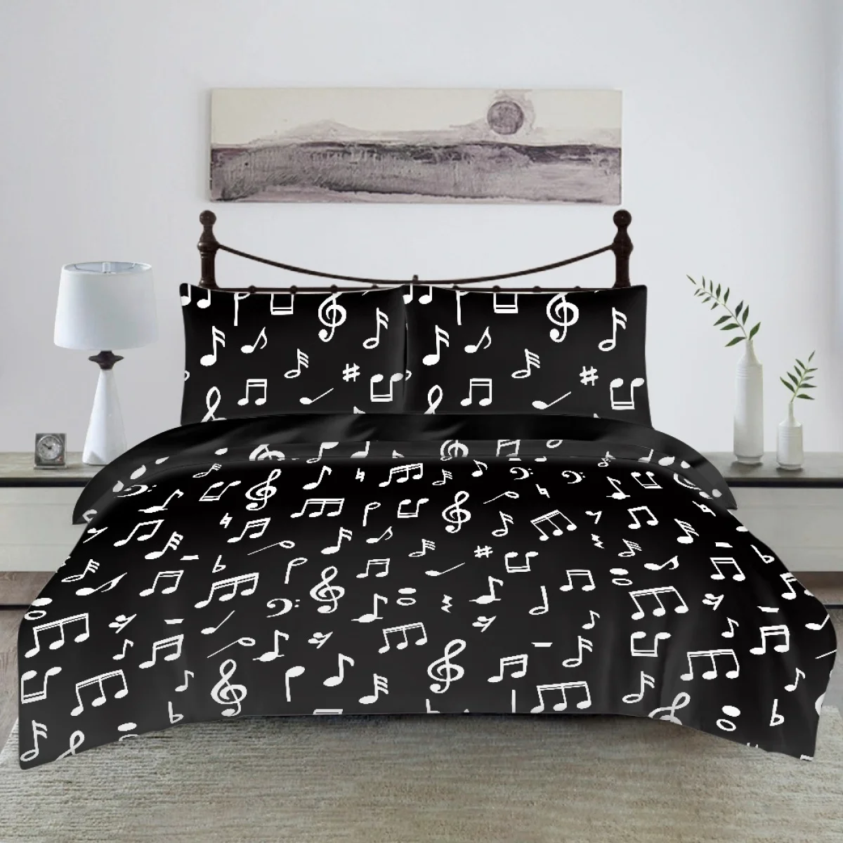 

TOADDMOS Cozy Soft Bedding Set Luxury Music Notes Designer King Size Duvet Cover for Single Bed Polyester Home Textiles Adult