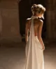 SoDigne Elegant Satin Bride Dresses 2024 V Neck Halter Beach Long Wedding Dress Sleeveless Boho Bridal Gowns Customized 2