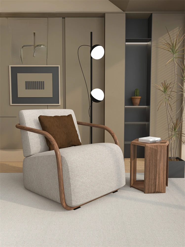 

Single person sofa chair Nordic balcony household solid wood