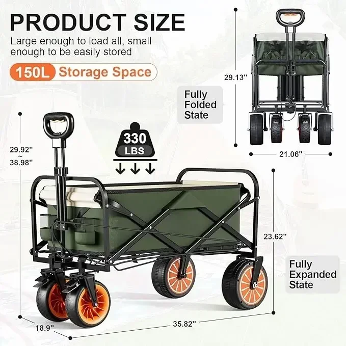 Motorized Outdoor Garden Beach Trolley fishing folding Electric Camping Wagon Portable Shopping tour hand luggage