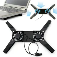 Refroidisseur d'ordinateur Portable de haute qualité, pliable, silencieux, alimenté par USB, avec Double ventilateurs, pour ordinateur Portable de 7 à 15 pouces 1