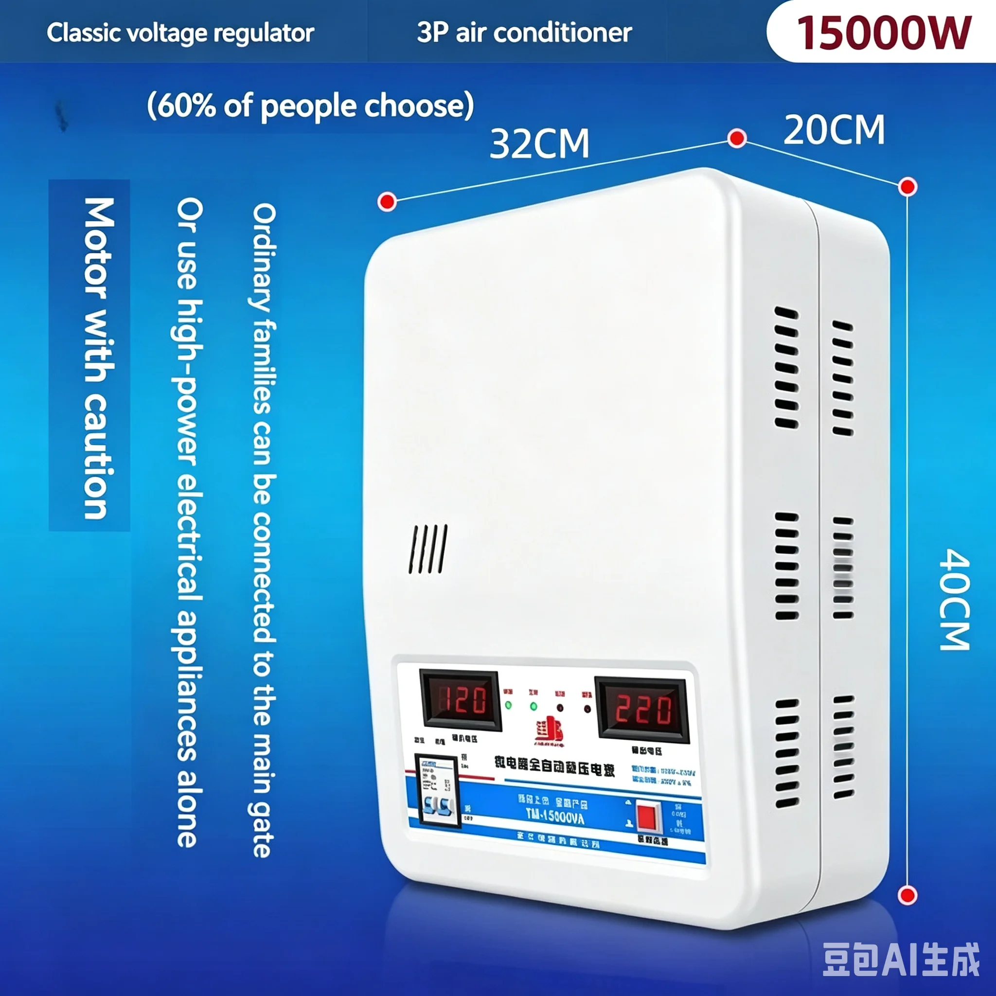 15000W 자동 220V 전압 안정기 고출력 가정용 상업용 에어컨 전압 조정기