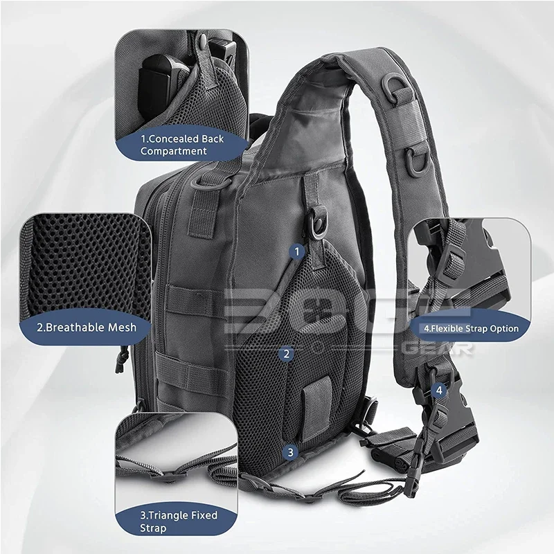 Tactical Sling Shoulder Bags Rover Chest Pack for Hunting Hiking EDC Backpack Molle Assault Range Bag Fit for 9.7"Pad 4