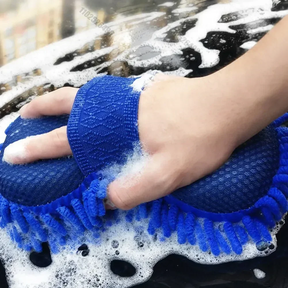 Blue Microfiber Car Wash Sponge Care Tool