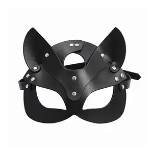 Женская пикантная экзотическая кожаная маска, полулицевая маска для косплея, кожаная, для Хэллоуина, вечеринки, в стиле панк, SM, игры для взр...