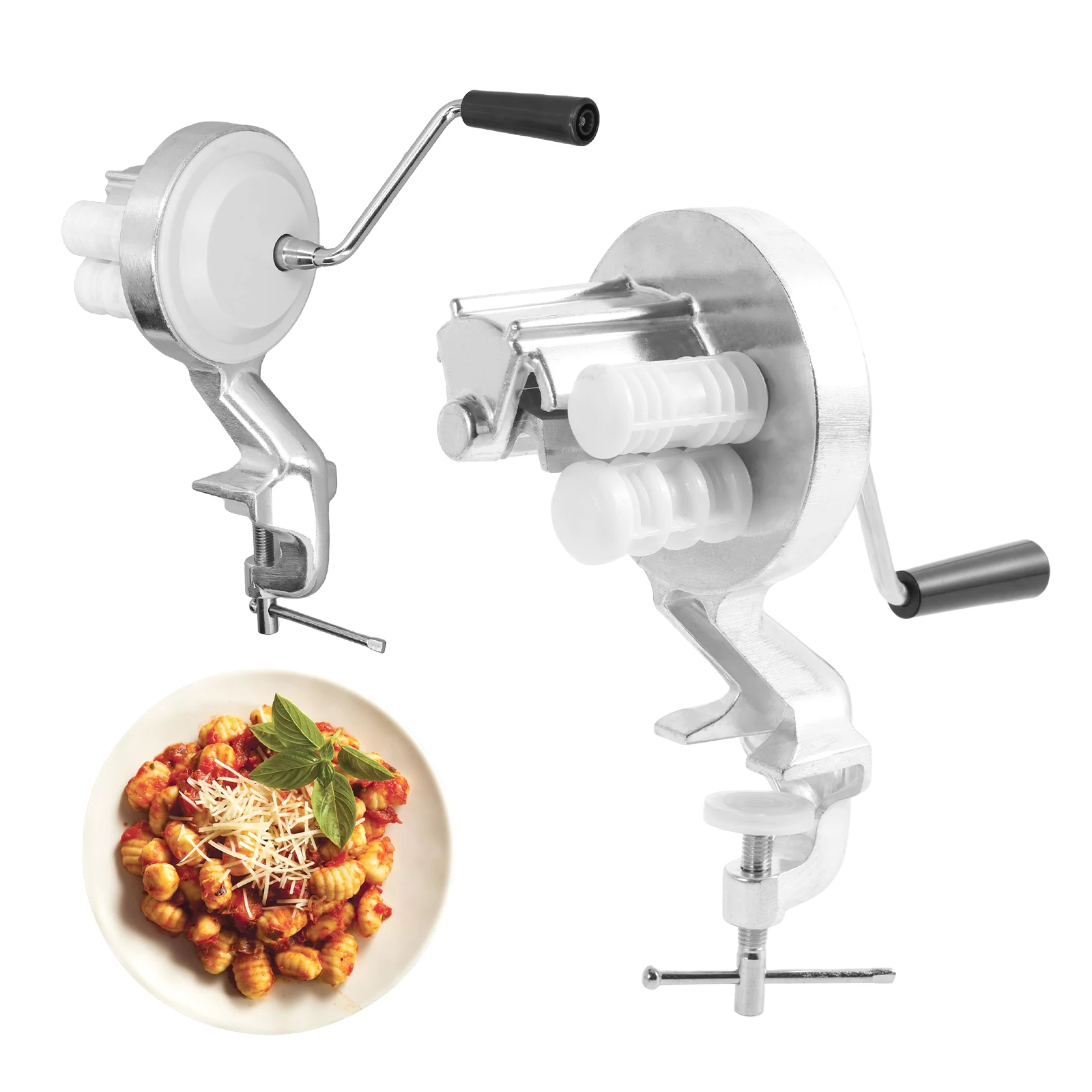 Cavatelli Maker Machine Manual Macaroni Maker Aluminum Alloy Noodle Makers for Kitchen Hand Cranking Pasta Machine
