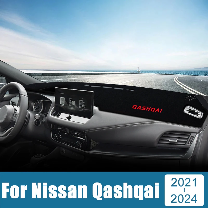 

Car Accessories For Nissan Qashqai J12 2021 2022 2023 2024 Dashboard Cover Avoid Light Pad Sun Shade Anti-UV Carpet Non-Slip Mat