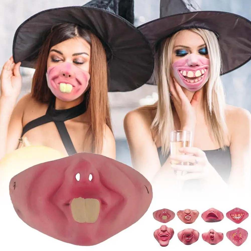 2026 Neue Lustige Erwachsenen-Partymaske Latex-Clown-Cosplay Halloween-Party-Deko Halbgesichts-Gruselmaske Party-Dekorationszubehör – Detail 5