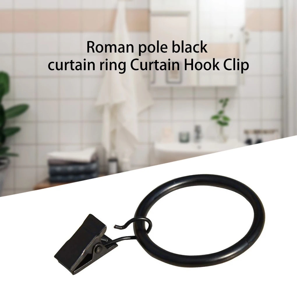 10Pcs/set Home Decoration Rod Clips Window Shower Clamps Bath Metal curtain Ring Hook Retro Clothespin Pole Buckle Accessories
