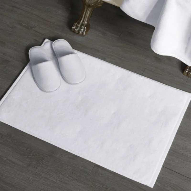 Thicken White Floor Towel For Hotel Home,Foot Bathroom Mat,High Quality 100%Cotton Non-slip Water Uptake Bathtub Towels 50*80cm 3