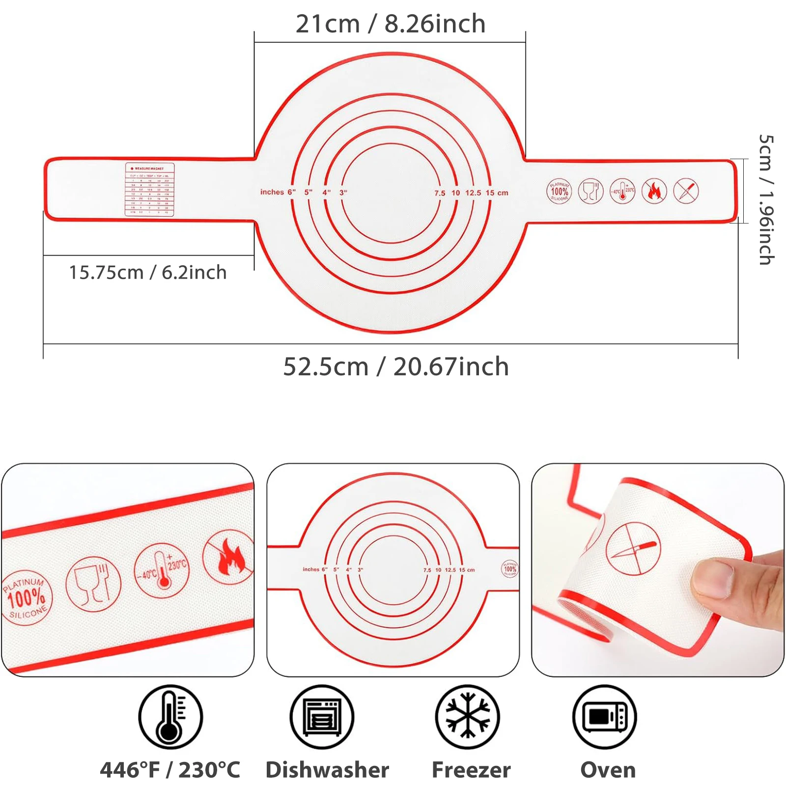 Silicone Baking Sling with Long Handles - Reusable Non-Stick Pastry Mat