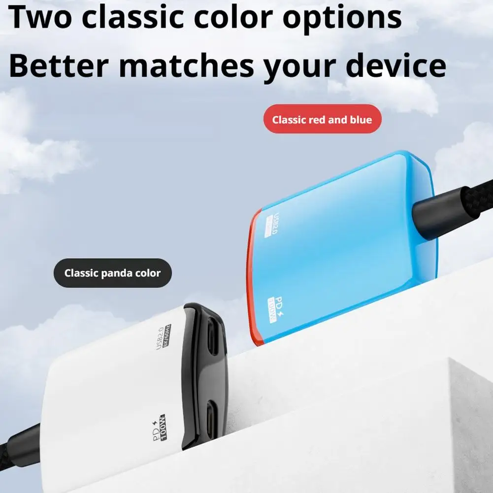8K 60Hz 타입 C to USB C 비디오 어댑터 PD 100W 고속 충전 480Mbps 데이터 컨버터 2 in 1 스플리터 (맥북, 아이패드, 삼성 포트용)
