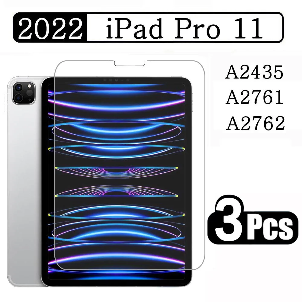 

Tempered Glass For Apple iPad Pro 11 2022 A2435 A2761 A2762 A2759 Anti- Scratch Full Coverage Tablet Screen Protector Film