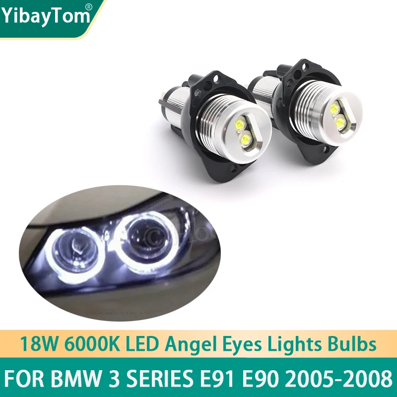 

2x canbus 18W LED Angel Eyes Marker Lights Bulbs Error Free White/Red/Blue for BMW E90 E91 3 Series 325i 328i 335i 2005-2008