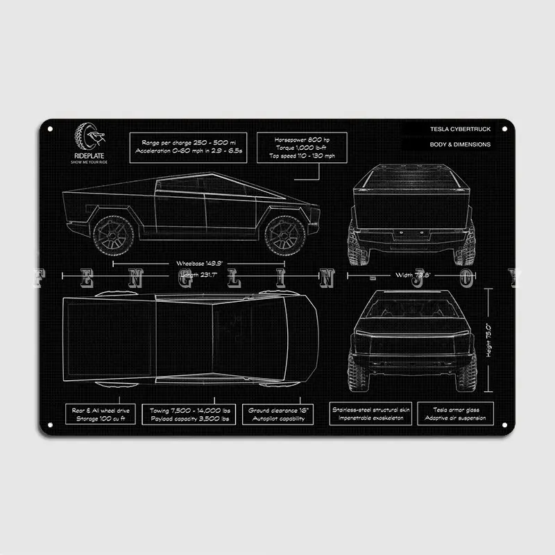 Tesla Cybertruck Metal Sign Pub Club Bar Targhe Divertenti Targa In Metallo Poster