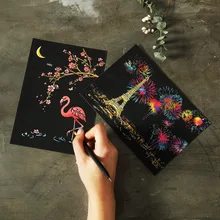

4Pcs/set DIY Magic Colorful Drawing Board Paper Painting Doodle Scratch Toys Scraping Painting Children Learning Education Toys