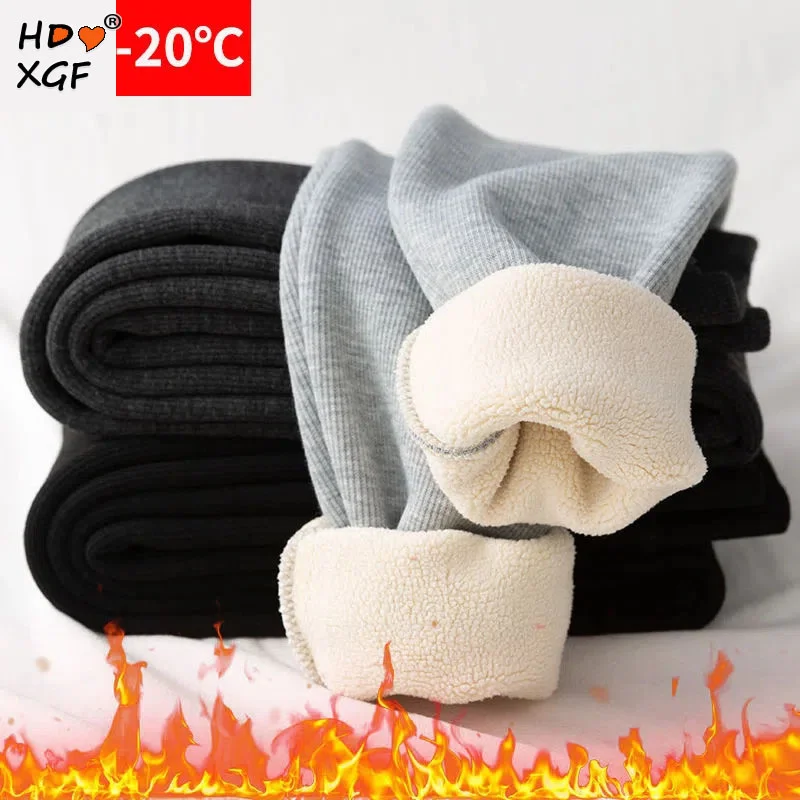 

Lamb Fleece Leggings Women Winter Plus Velvet Thickening Elastic High Waist Casual Pencil Pants Solid Color All-match Sweatpants