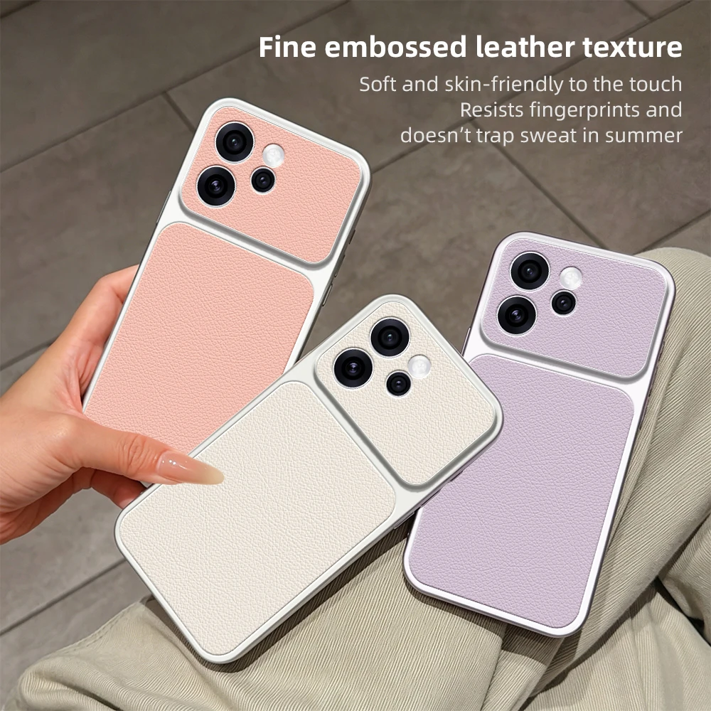 Luxury Matte Leather Back Cover with Lens Protection
