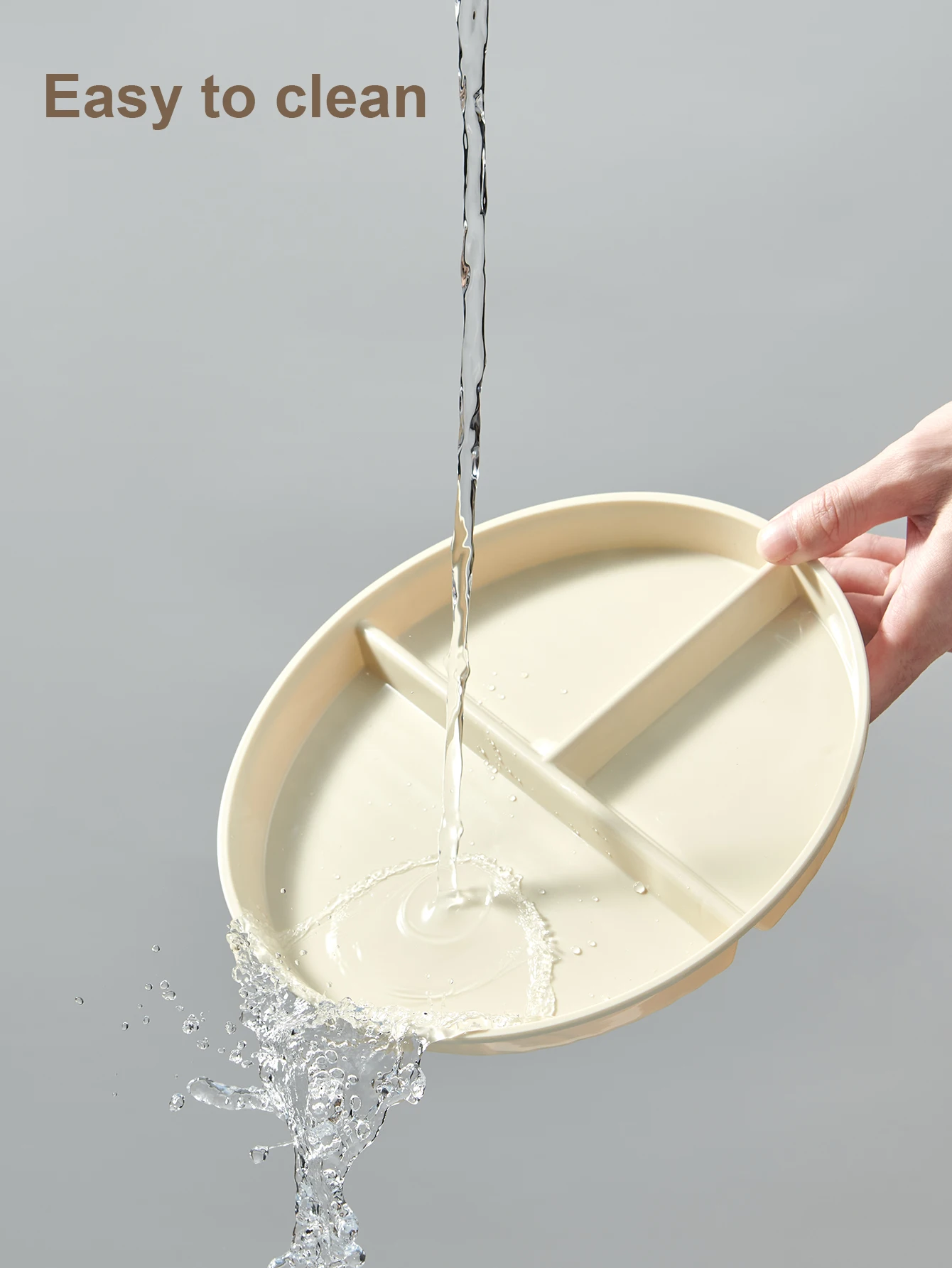 Dining Dish Portion Control Plate for Adults Women Weight Loss Reusable Plastic Divided