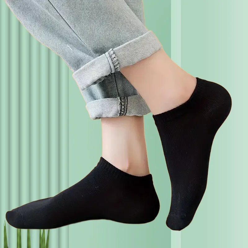 5/10/20 Pairs High Quality Simple Solid Socks Soft Lightweight All-match Low Cut Ankle Socks For Men Women's Stockings Hosiery