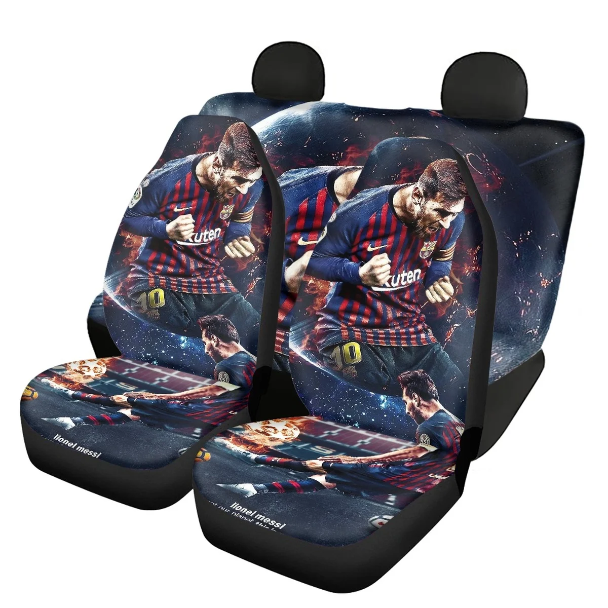 

INSTANTARTS Set Of 4 Vehicle Seat Cover Slip-Resistant Car Accessories Automobile Seats Argentina Football Champion Seat Cushion
