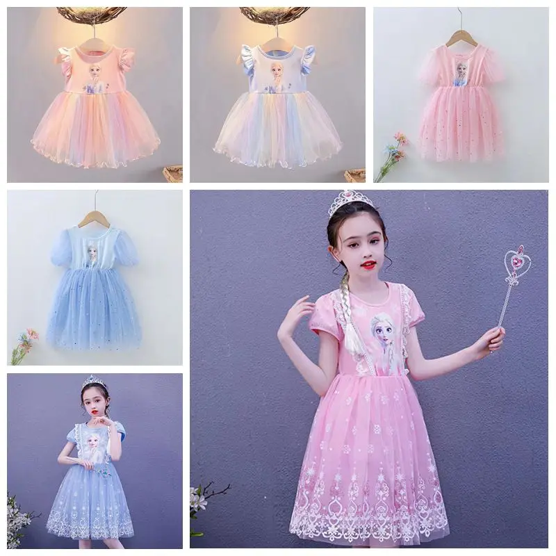 Kids Girl Dress Christmas Outfits Cartoon Frozen Elsa Princess Summer Cosplay Costume Wedding Party Formal Ball Gown Pajama Tops