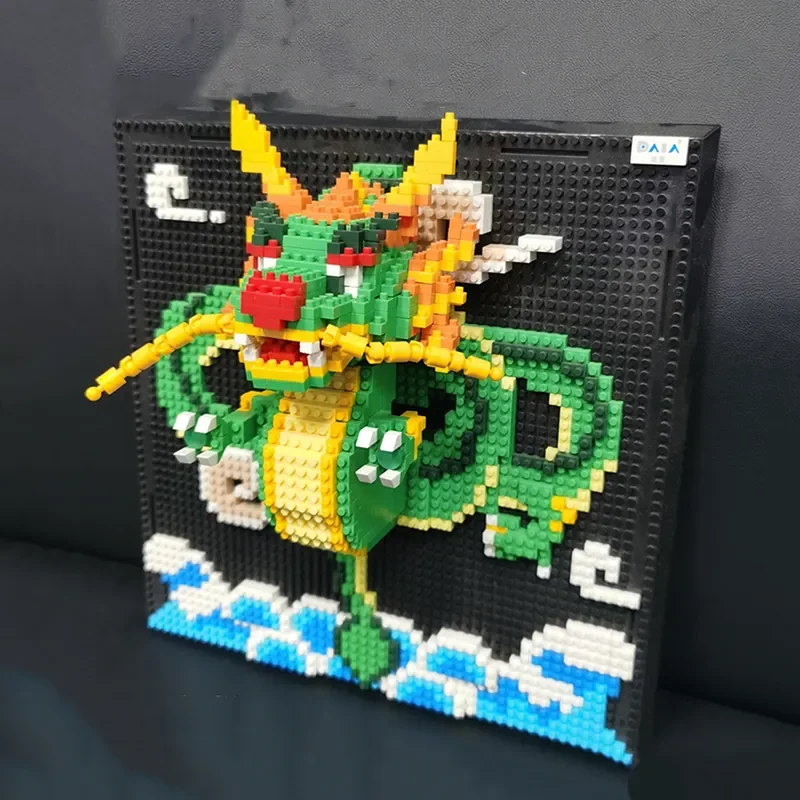 

2024 New Year of Dragon Building Blocks Animal Chinese Decoration Ornaments Bricks Puzzle Toys with Base Kids Adults Gifts