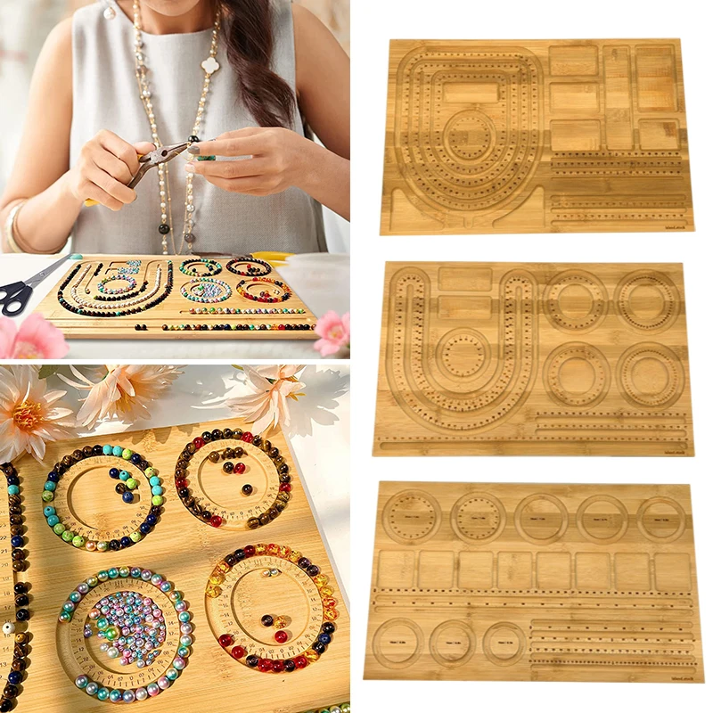 

Beading Board for DIY Bracelet Necklace Bamboo Combo Beaded Mats Tray Wood Storage Organizer Jewelry Making Findings Accessories