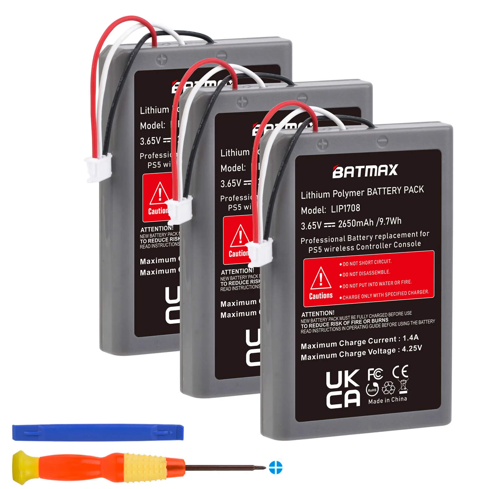 Bateria do Controlador de Ps5 Batmax Substitui para Sony Playstation Lip1708 Dualsense 2650mah Cfi-zct1w Cfi-zct1j Controlador sem Fio