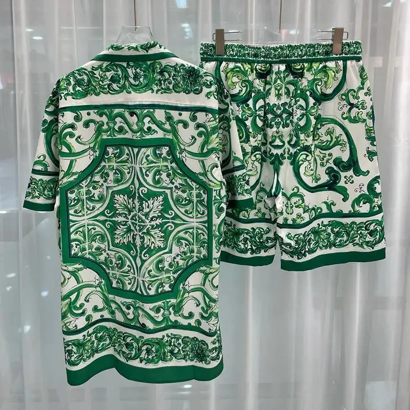 صيف 2025 الطباعة الرقمية عادية كم قصير قميص رجالي...