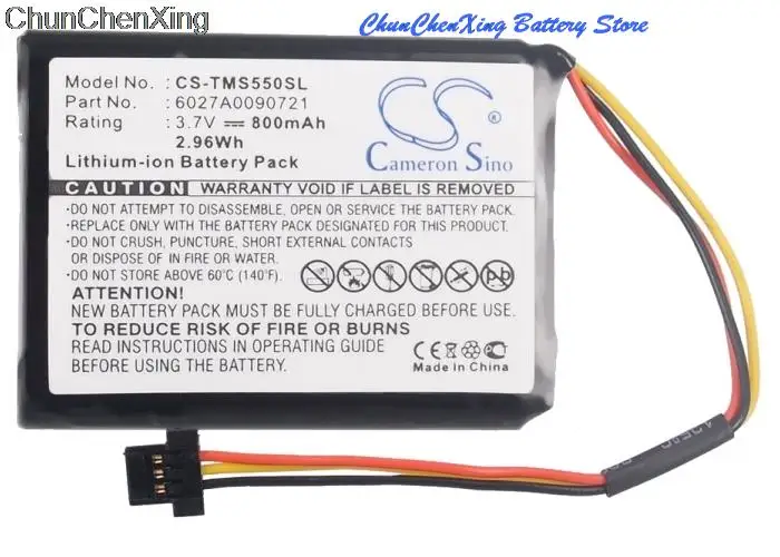 Batteria Orangeyu 800Mah Per Tomtom 1 Ef0.017.03, Muslimate, 4 Ef0.017,00, 4 Ef00, Start 45, 45M, 45Tm, 55, 55M, 55Tm