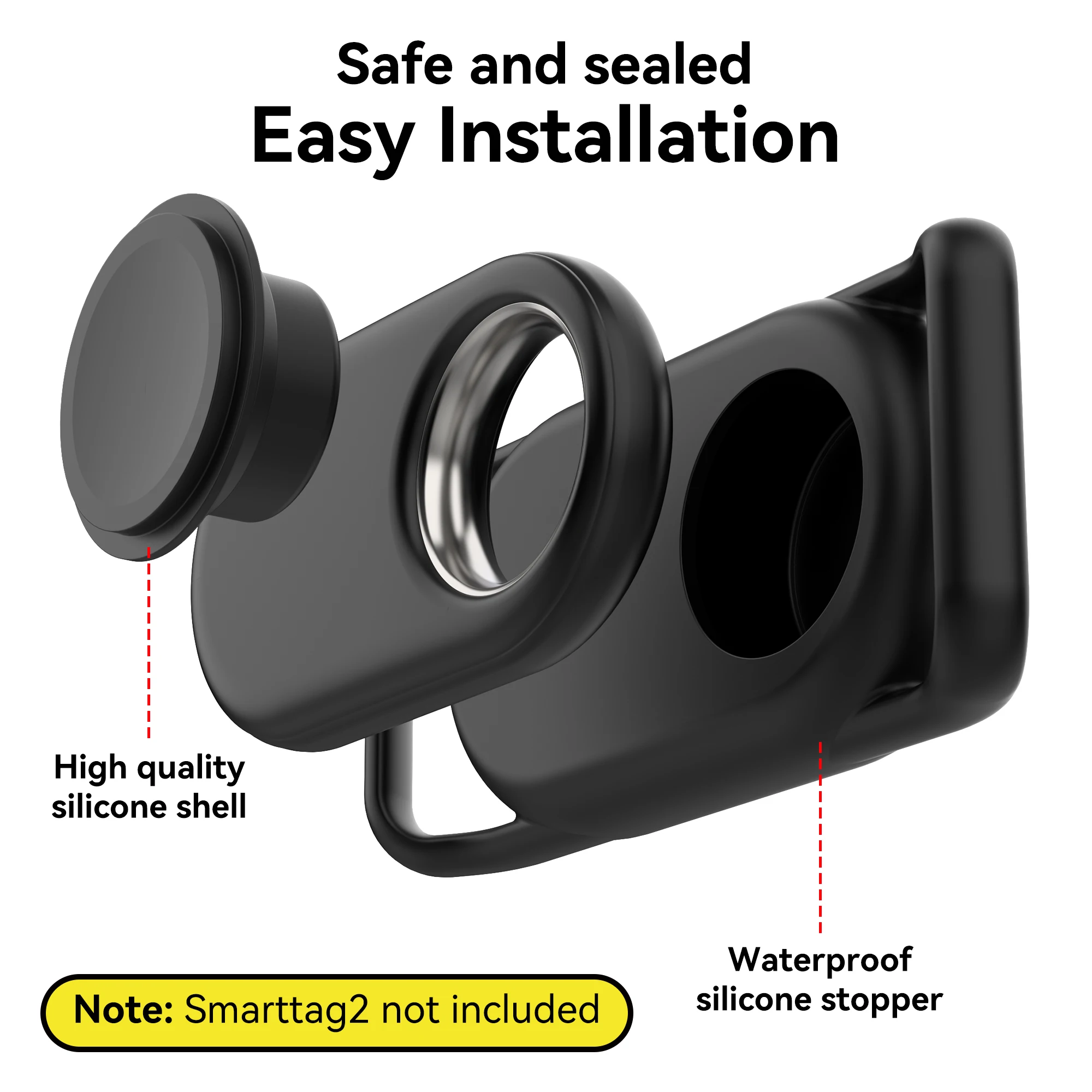 For Samsung Galaxy SmartTag2 Dog Collar Holder 2 Pack Waterproof Silicone Case for Galaxy Smart Tag 2 Pet Dog Cat Collars