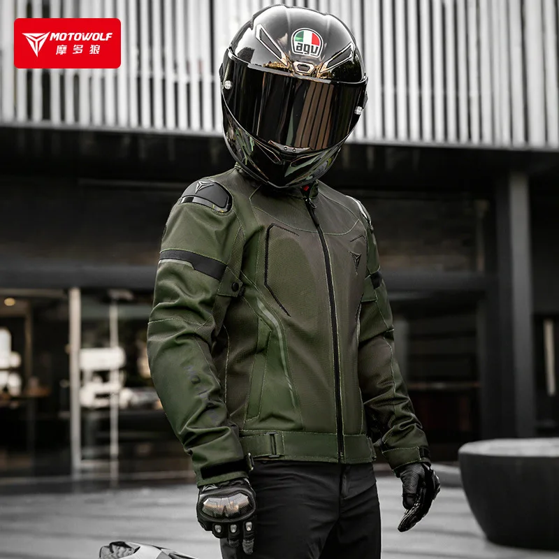 Motorcycle jacket Motowolf Men Women Summer Breathable Mesh Biker Jacket with CE Armor