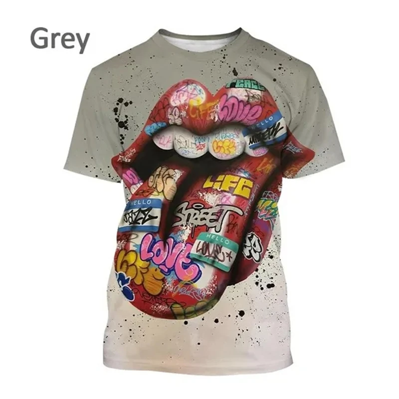 Men's Hip Hop Graffiti 3D Print T-Shirt - Sporty & Lightweight Streetwear - View #3