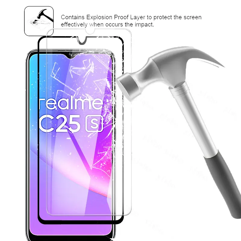 Oppo Realme C25s 보호 유리 용 강화 유리 Realmi Realmy C25 S C 25 S on RealmeC25s C25y 화면 보호기 HD 커버 필름