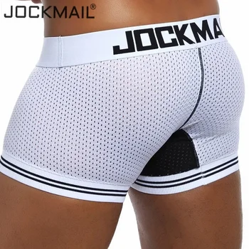 JOCKMAIL Brand Underwear Boxer Men Breathable Mesh Men's Boxers Male Underpants Sexy Panties Cotton Mens Bodysuit Trunks Pant 1