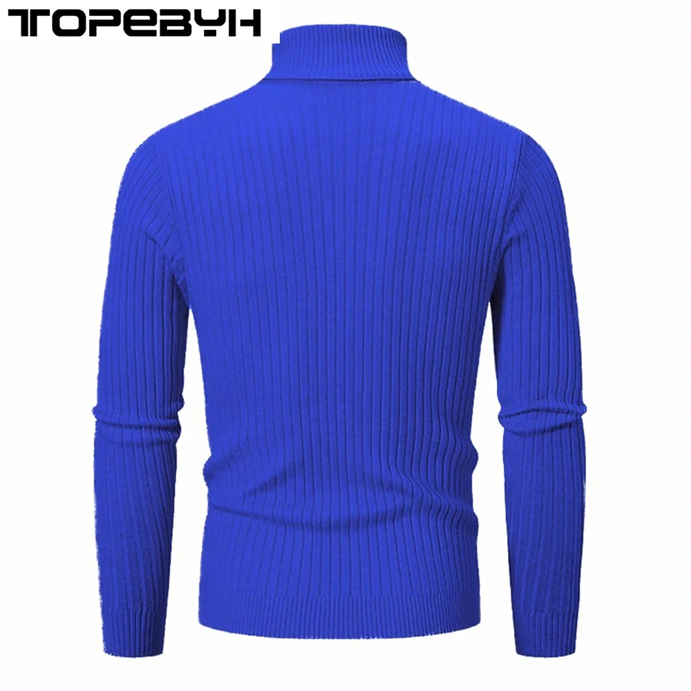 Men's Turtleneck Sweater Casual Men's Knitted Sweater Warm Fitness Men Pullovers Tops Kint Sweater
