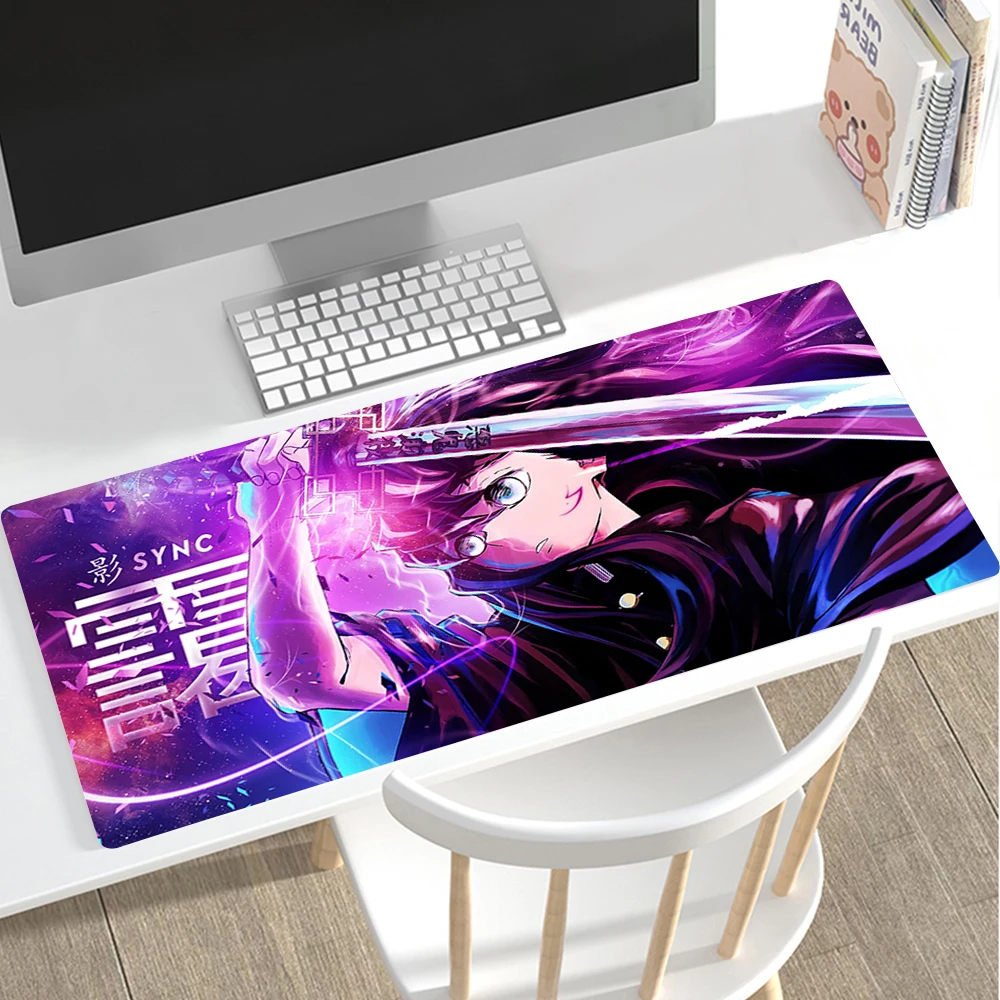

Muichiro Tokito Pc Carpet Mouse Pad Mats Gamer Gaming Accessories Desk Mat Non-slip Mousepad Carpet Gamer Keyboard Table Rug
