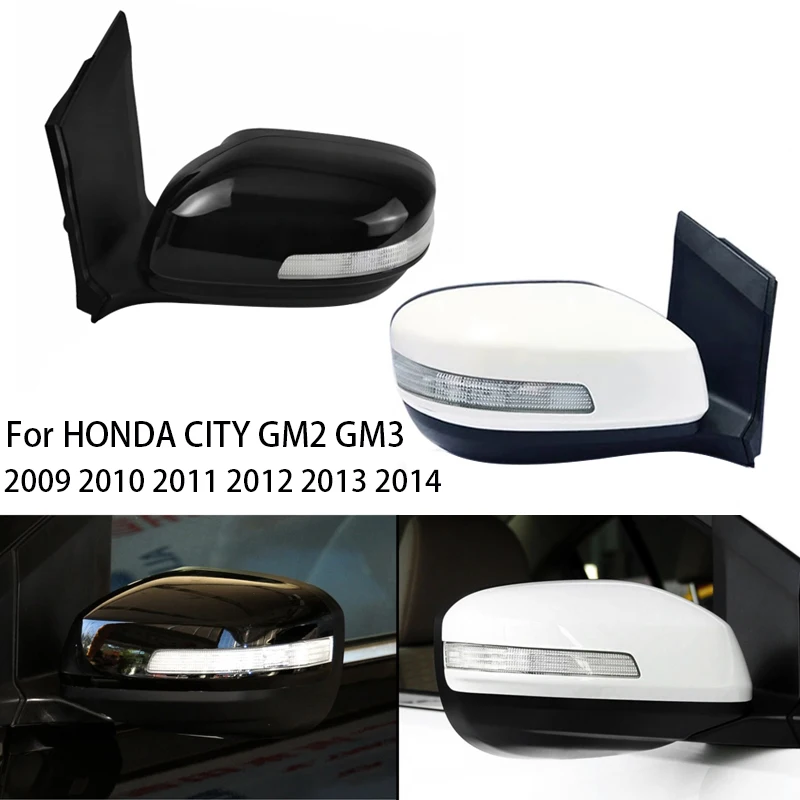 

Car Door Exterior Rearview Mirror Assembly 5-PINS With LED Lamp 7-PINS With Electric Folding For HONDA CITY GM2 GM3 2009-2014