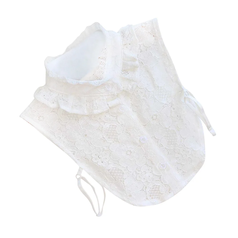 

Women Shirt Fake Collar Lace False Standing Collar Blouse Shirt Decoration Outfit for Women Girls (White)