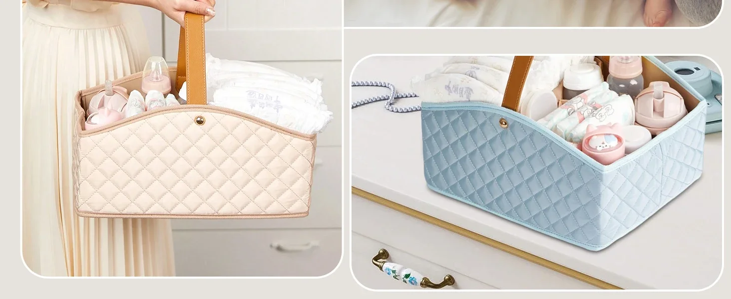 Gift for Baby Shower, Car Caddy Organizer, Nursery Diaper Organizer, Portable Diaper Storage
