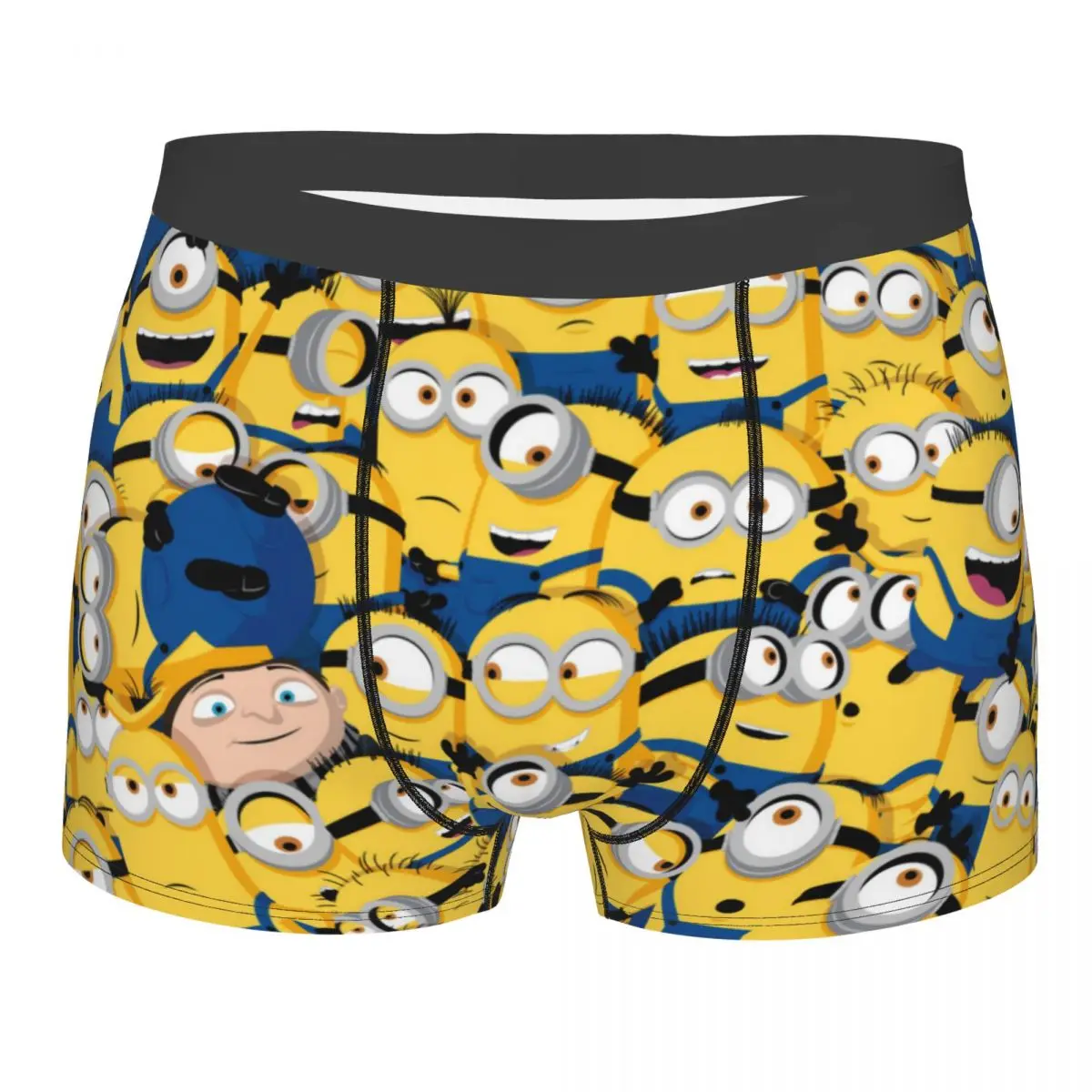 

Humor Boxer Minions The Rise Of Gru Shorts Panties Men Long Underwear Banana Breathable Underpants for Homme S-XXL