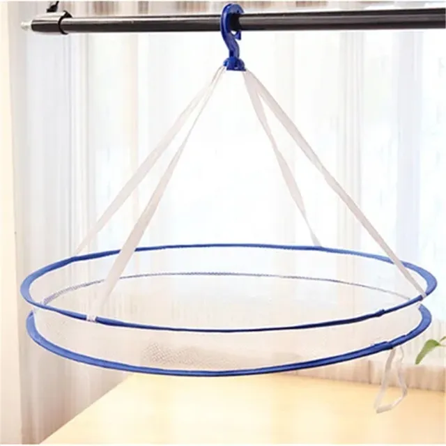 Összecsukható Ruhadarab Ruhák Lapos Szárító Háló Zokni Pulóver Állvány Méhsejtek Kerek Szélálló Lógó Mosó - Image 3