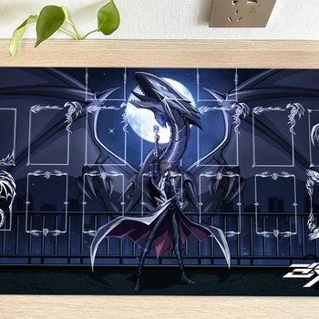 YuGiOh Duel Playmat Blue-Eyes White Dragon TCG CCG Mat Trading Card Game Mat Table Desk Play Mat Mouse Pad Free Bag