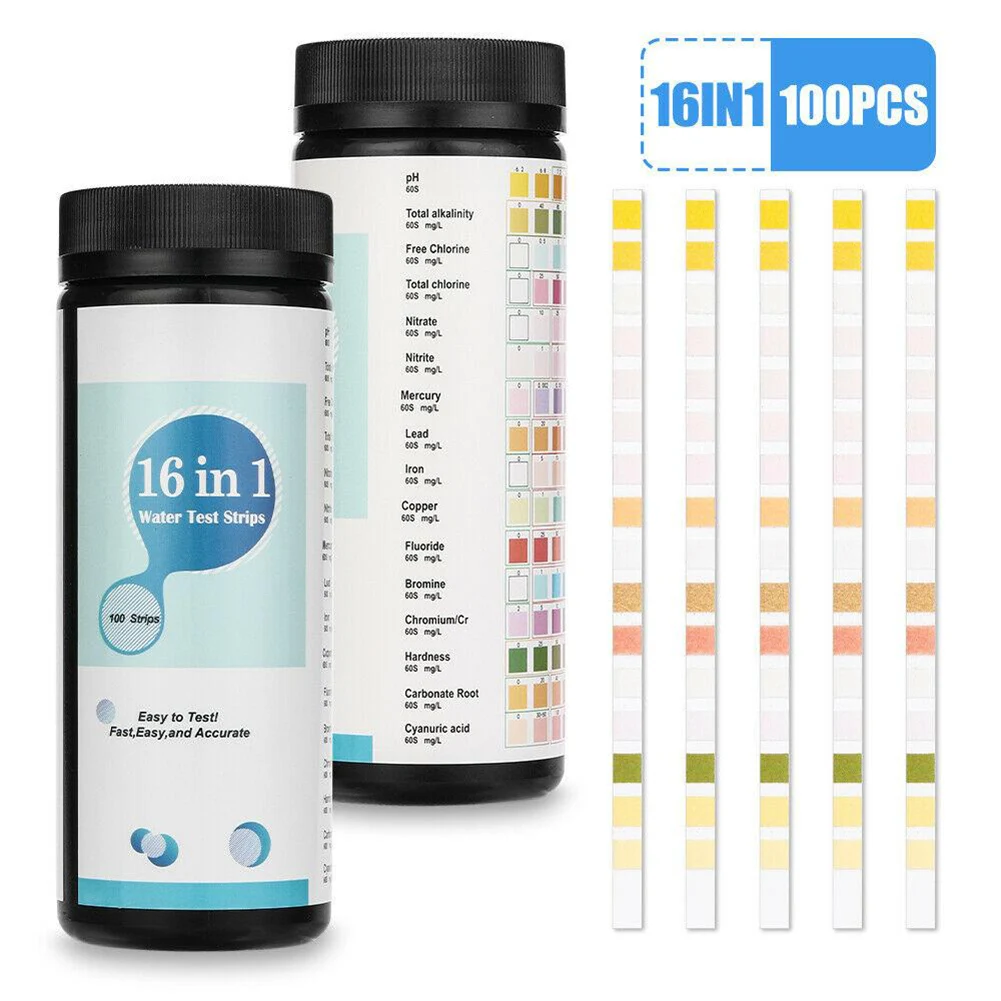 Water Quality Test Kit Complete 16 In 1 Drinking Water Test Kit Strips for Tap Water Quality Testing PH Safe Lead Free Fast Results
