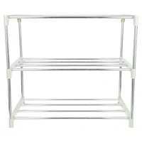 Shoe Rack Porch Storage and Assembly Shoe Rack Stainless Steel 3-Tier Shoe Rack Shoe Shelf Storage Organizer For Closet Entryway 1